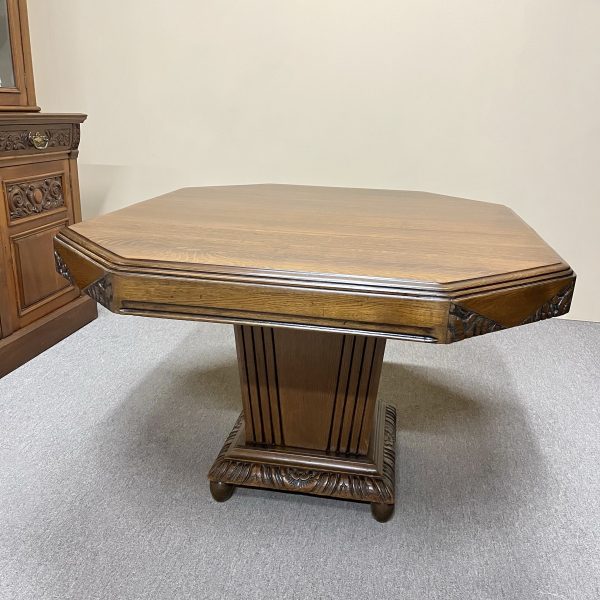 1920's French Oak Pedestal Table