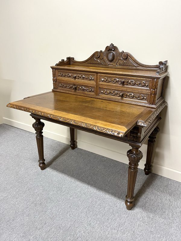 French Henri II Oak Desk