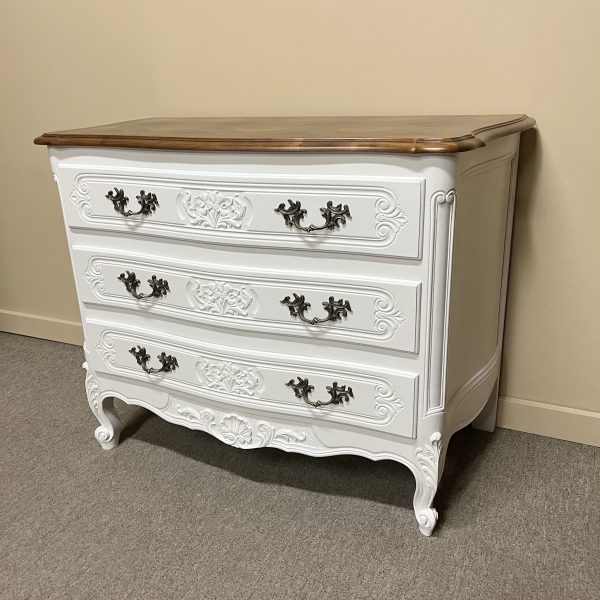 French Parquetry Top Painted Commode