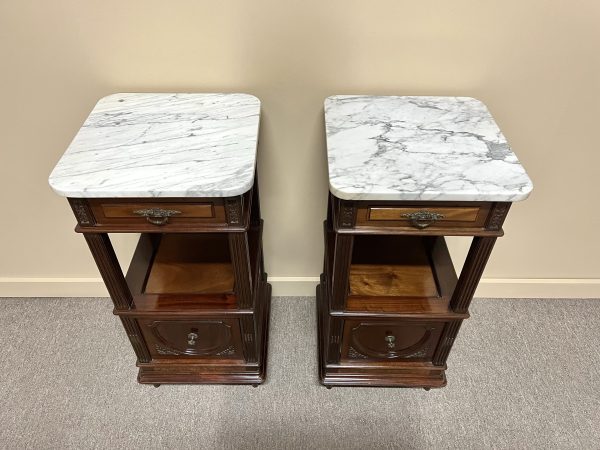 Pair of French Mahogany Bedside Cabinets