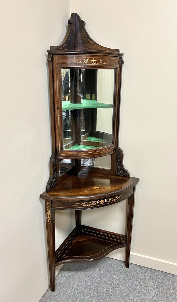 19th Century Inlaid Corner Cabinet