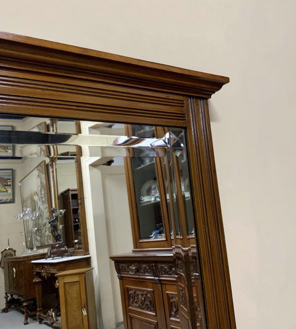 Late Victorian Walnut Overmantel Mirror