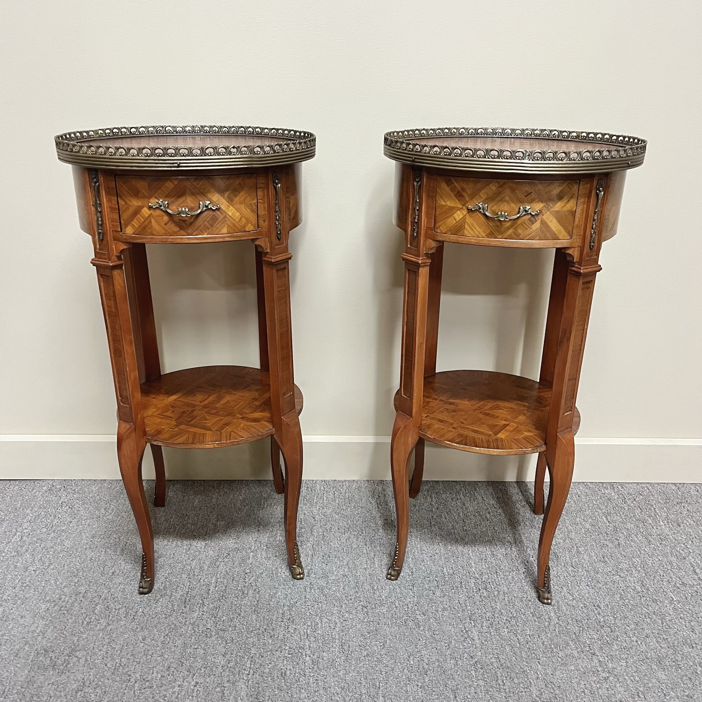 Pair of French Round Side Tables