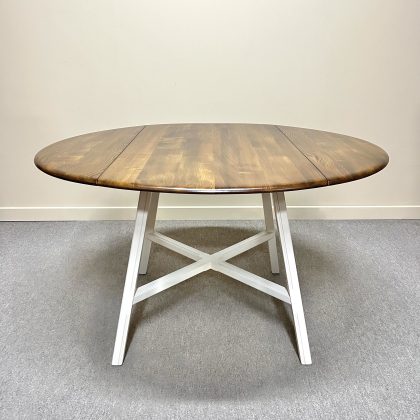 Mid-century Ercol Round Drop-leaf Dining Table