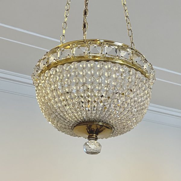 Vintage Regency Style Basket Chandelier