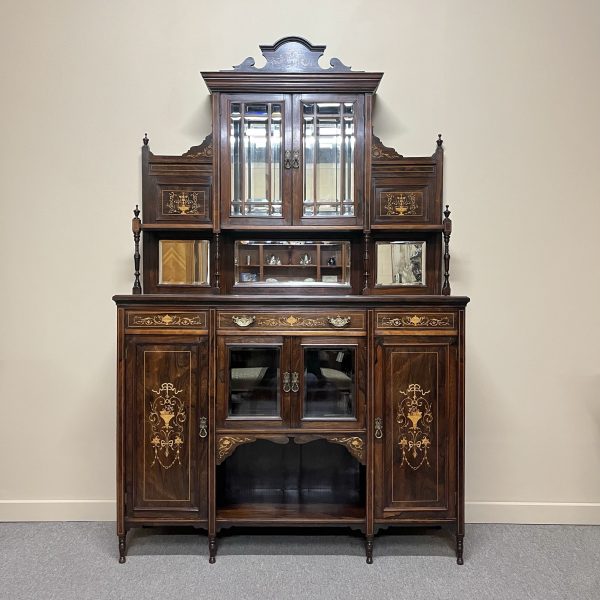 Inlaid Rosewood Sheraton Revival Cabinet