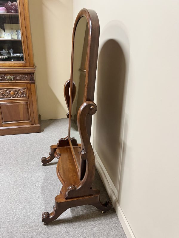 Mid-Victorian Mahogany Cheval Mirror