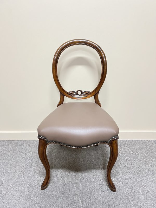 Set of 4 Walnut Dining Chairs, c.1860