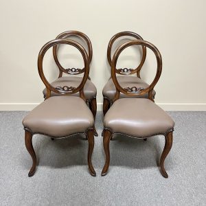 Set of 4 Walnut Dining Chairs, c.1860