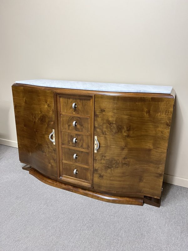 French Art Deco Walnut Buffet, c.1930