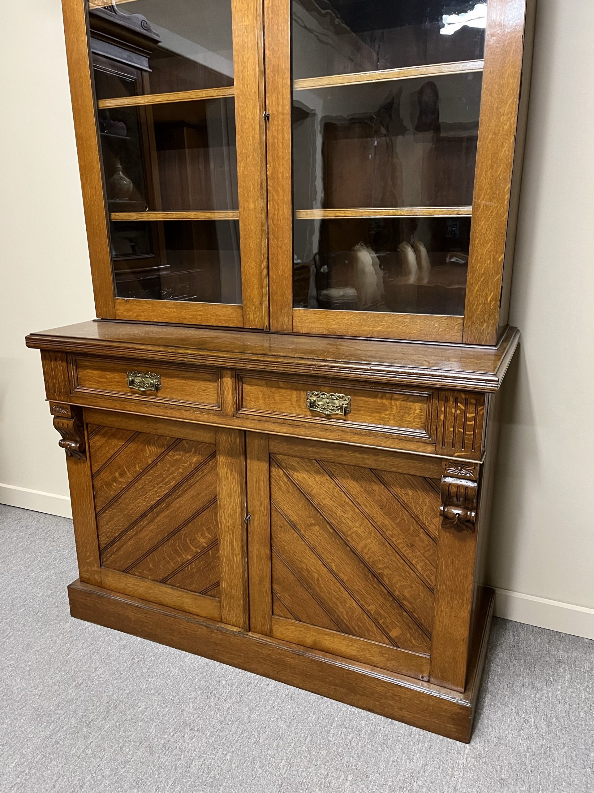 Buy Online 19th Century English Oak Bookcase Australian Antique Shop Nostalgia Antiques