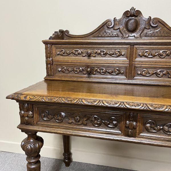 French Henri II Oak Desk