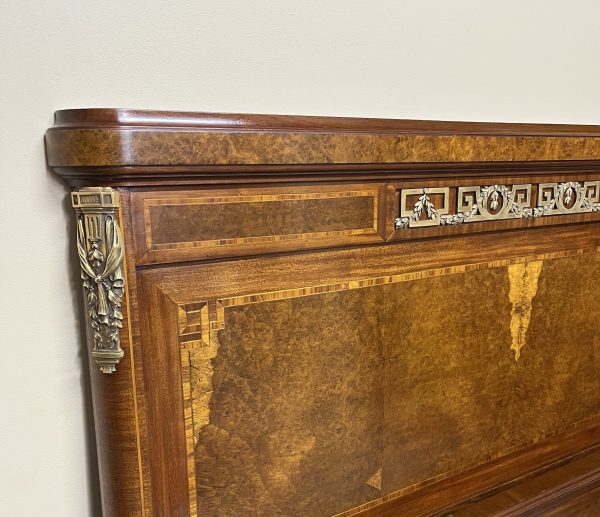 French Marquetry Queen Size Bed, c.1900