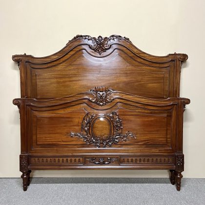 19th Century French Mahogany Queen Size Bed