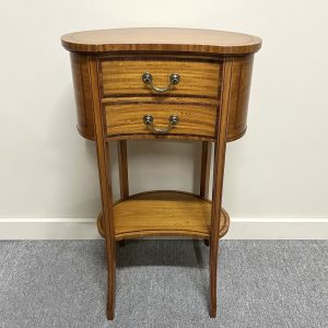 Fine Satinwood Kidney Shaped Bedside Table