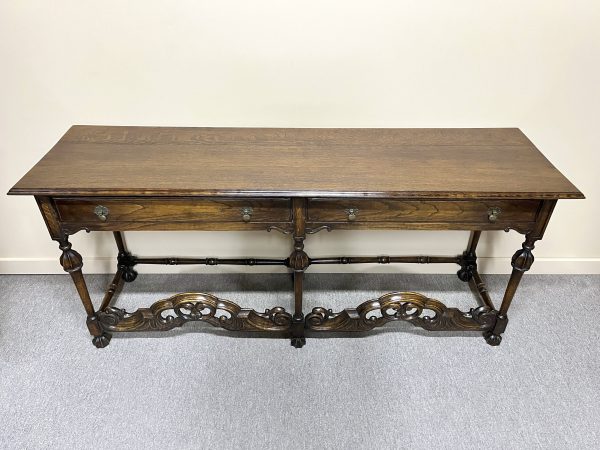 English Oak 2-Drawer Hall Table