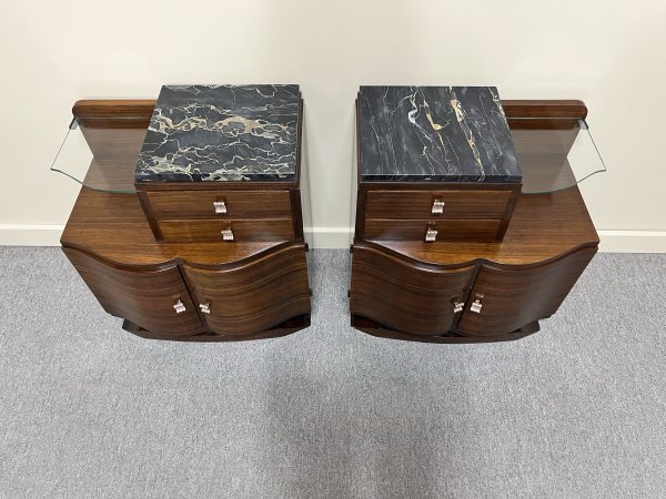 Fine Pair of French Art Deco Bedsides