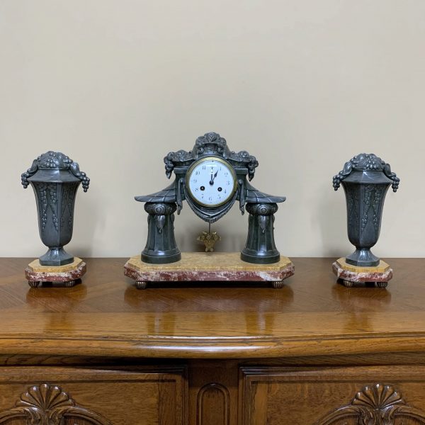French Art Deco Clock Set