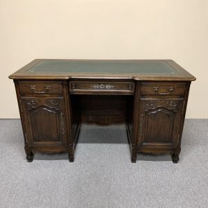 French Oak Pedestal Desk, c.1930