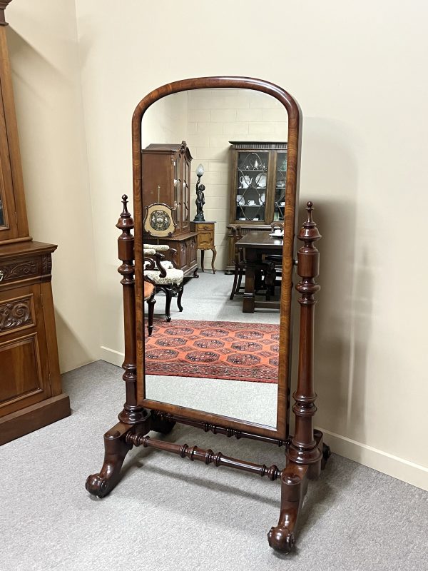 High Quality Victorian Mahogany Cheval Mirror