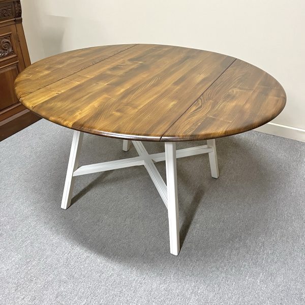Mid-century Ercol Round Drop-leaf Dining Table