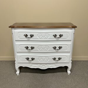 French Parquetry Top Painted Commode