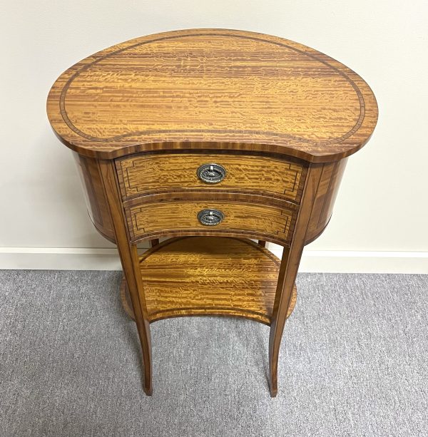 19th Century Satinwood Bedside Table, Signed