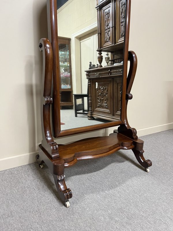 Mid-Victorian Mahogany Cheval Mirror