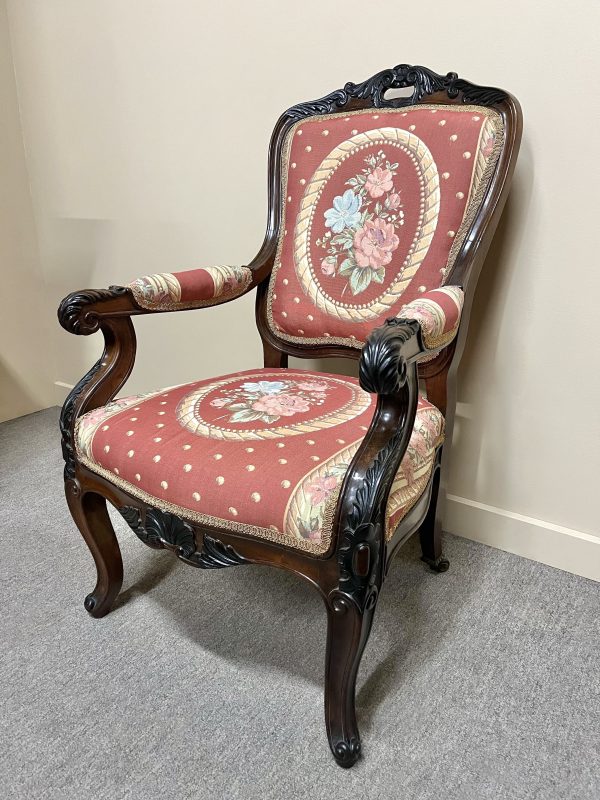 19th Century Pair of French Rosewood Armchairs