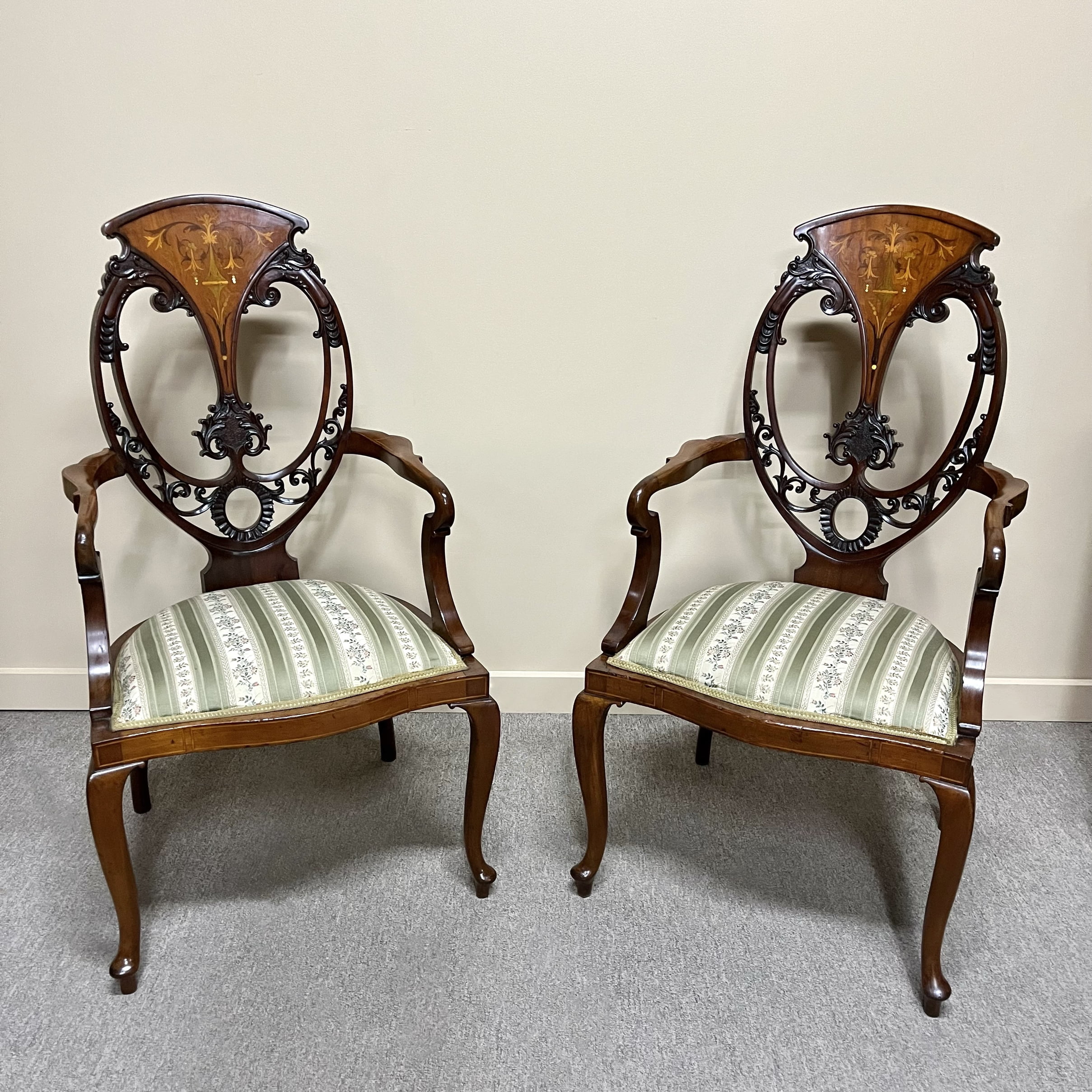 Pair of Sheraton Revival Chairs c.1900