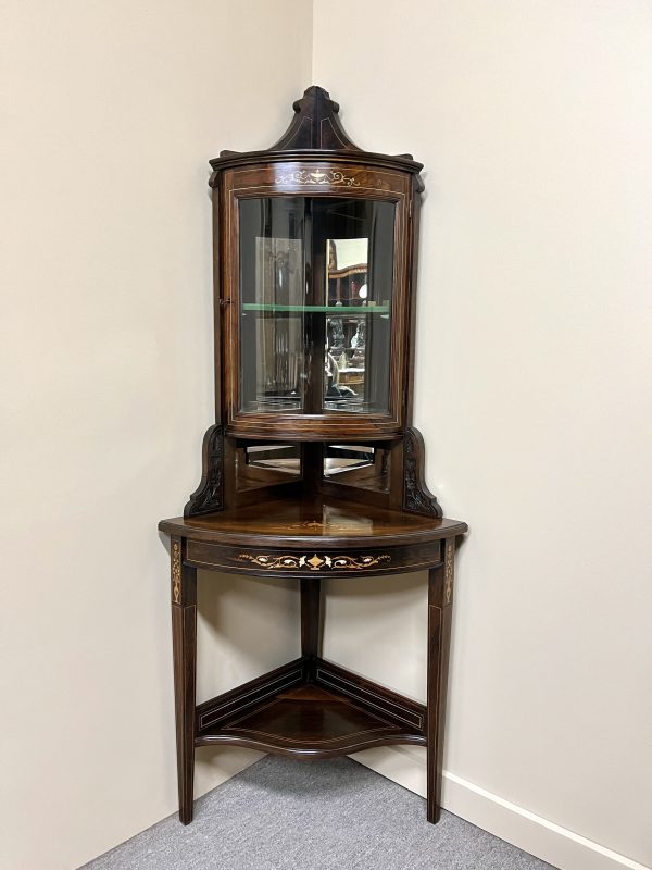 19th Century Inlaid Corner Cabinet