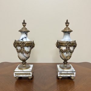 Pair of French Neoclassical Style Marble Urns, c.1900