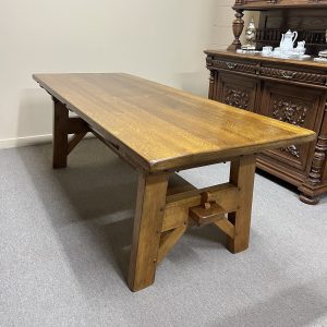 French Arts & Crafts Oak Dining Table