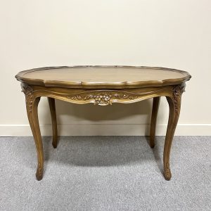 Vintage French Walnut Oval Coffee Table