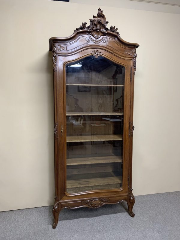 19th Century French Walnut Bookcase / Display Cabinet