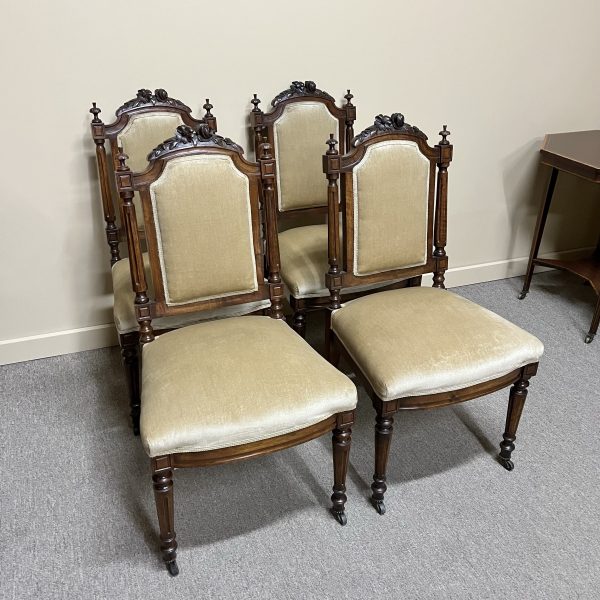 Set of 4 French Walnut Chairs