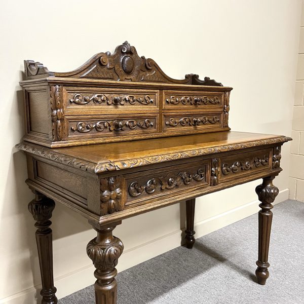 French Henri II Oak Desk