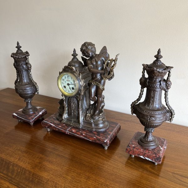 19th Century Louis XVI Style Clock Garniture