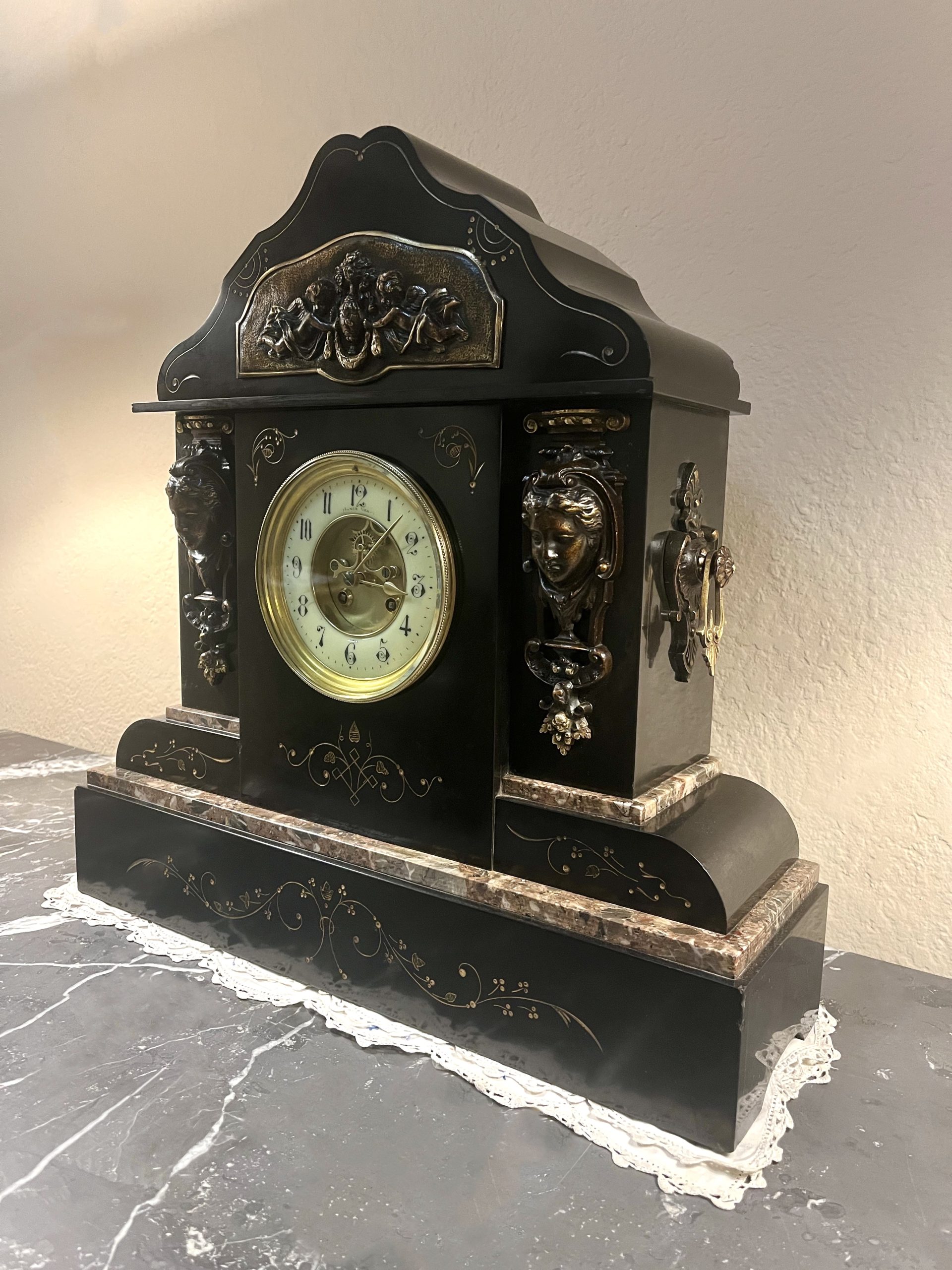 Buy Online Victorian Marble Mantel Clock - Australian Antique Shop -  Nostalgia Antiques