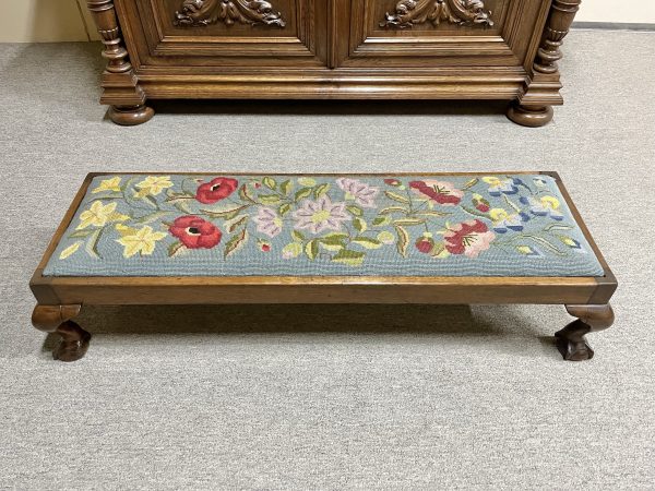 1920's footstool with ball-and-claw feet