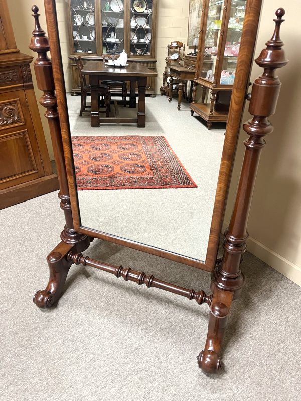 High Quality Victorian Mahogany Cheval Mirror