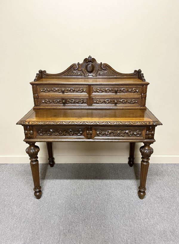 French Henri II Oak Desk