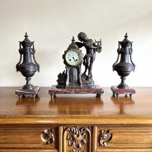 19th Century Louis XVI Style Clock Garniture