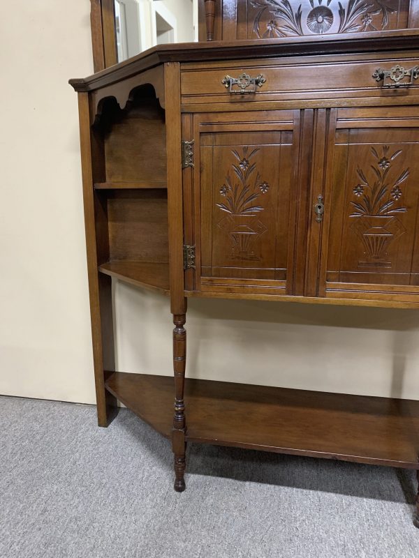 Edwardian Walnut Display Sideboard