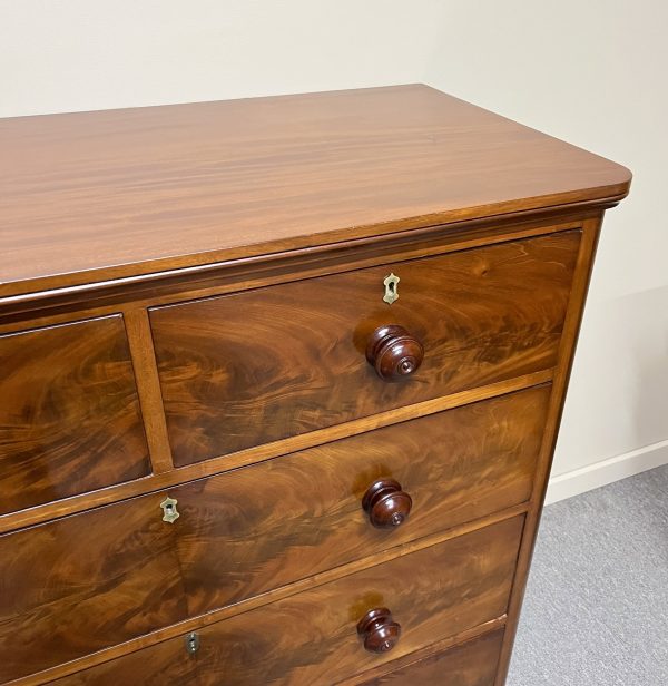 19th Century Flame Mahogany Chest of Drawers