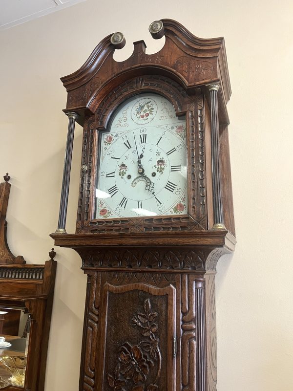 Georgian Carved Oak Longcase Clock