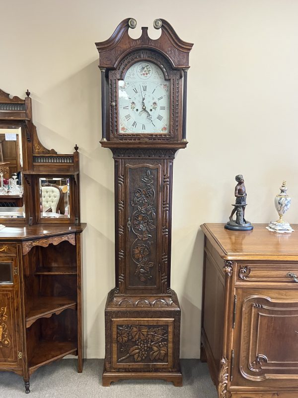 Georgian Carved Oak Longcase Clock
