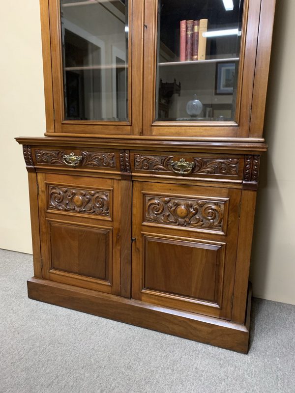 English Edwardian Walnut Bookcase