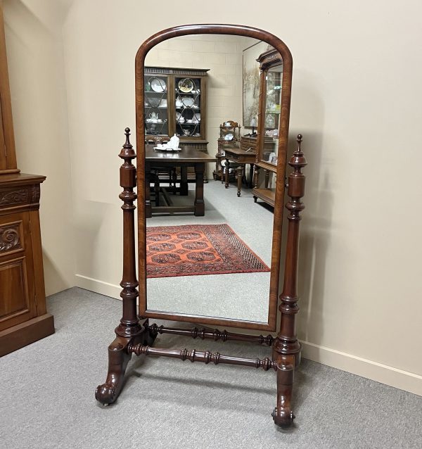 High Quality Victorian Mahogany Cheval Mirror