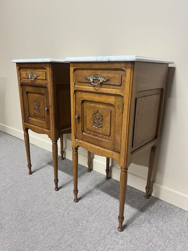 Pair of French Oak Bedside Cabinets